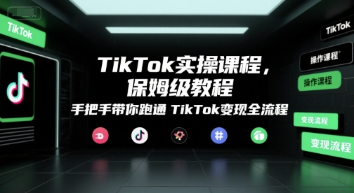 TikTok实操课程，保姆级教程，手把手带你跑通TikTok变现全流程-汇课新知资源网