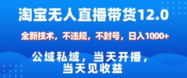 淘宝无人直播12.0,公域私域技术,不封号,不违规布局双十一流量风口,日入1k(独家技术)【揭秘】-汇课新知资源网