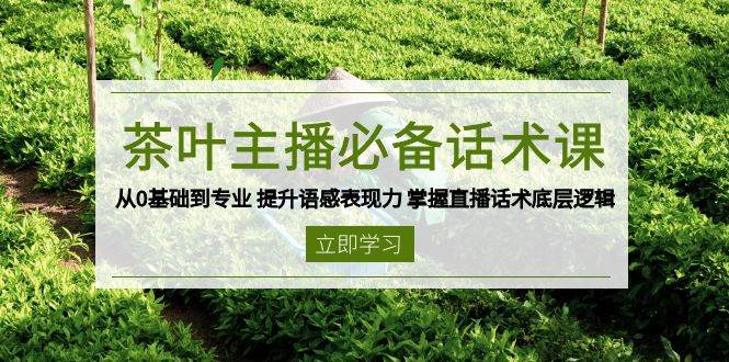 茶叶主播必备话术课 从0基础到专业 提升语感表现力 掌握直播话术底层逻辑-汇课新知资源网