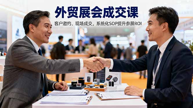 外贸展会成交课,含目标制定、客户邀约、现场成交,系统化SOP提升参展ROI-汇课新知资源网