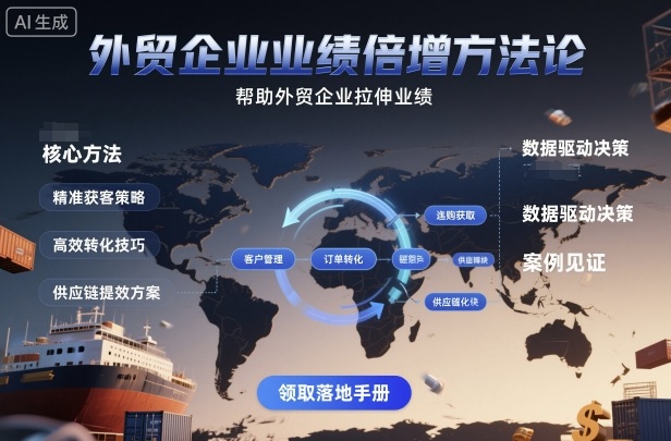 外贸企业业绩倍增方法论,帮助外贸企业拉伸业绩-汇课新知资源网