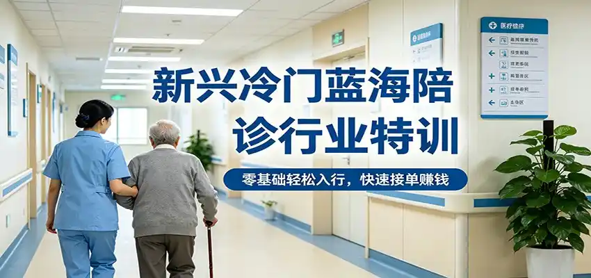 新兴冷门蓝海陪诊行业特训，零基础轻松入行，快速接单赚钱-汇课新知资源网