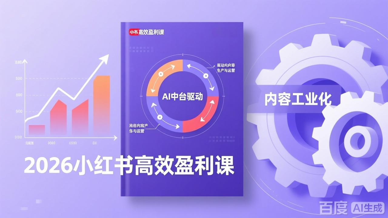 2026小红书高效盈利课，流量双引擎+内容工业化+AI中台驱动，构建可复制的千万级营收模型-汇课新知资源网