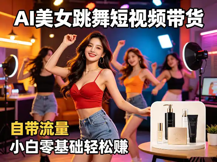 AI美女跳舞短视频带货:自带流量,小白零基础轻松賺,详细拆解-汇课新知资源网