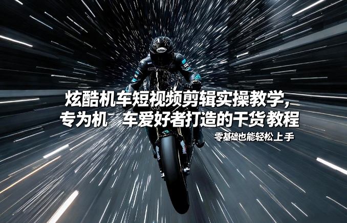 炫酷机车短视频剪辑实操教学，专为机车爱好者打造的干货教程，零基础也能轻松上手-汇课新知资源网