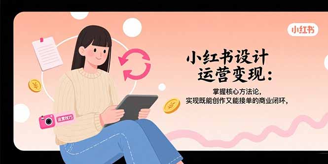 小红书设计运营变现：掌握核心方法论，实现既能创作又能接单的商业闭环-汇课新知资源网