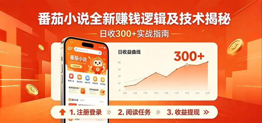番茄小说全新赚钱逻辑及技术日收300+,小白新书皆可做!无脑赚就行了!-汇课新知资源网