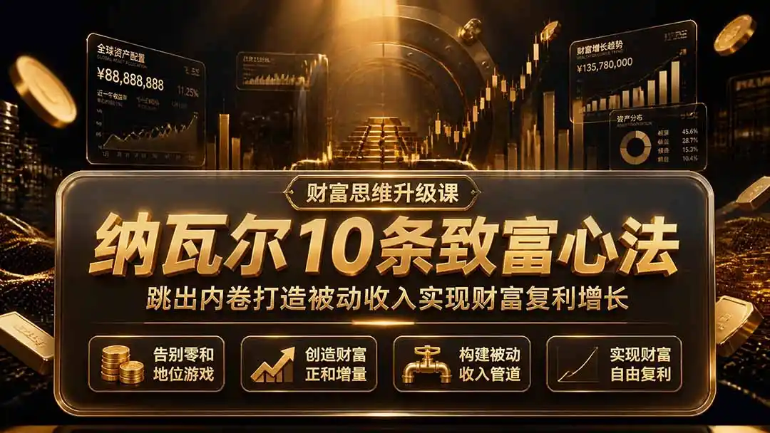 付费文章:纳瓦尔10条致富心法,跳出内卷打造被动收入实现财富复利增长-汇课新知资源网