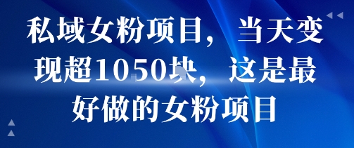 私域女粉项目，当天变现超1k，这是最好做的女粉项目，可放大操作-汇课新知资源网