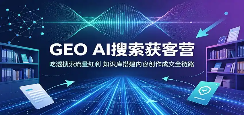 GEO AI搜索获客营：吃透搜索流量红利，知识库搭建内容创作成交全链路-汇课新知资源网