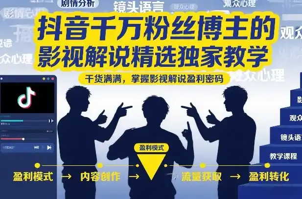 抖音千万粉丝博主的影视解说精选独家教学,干货满满,掌握影视解说盈利密码(更新)-汇课新知资源网