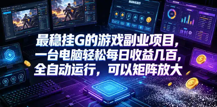 最稳挂G的游戏副业项目，一台电脑轻松每日收益几百，全自动运行，可以矩阵放大【揭秘】