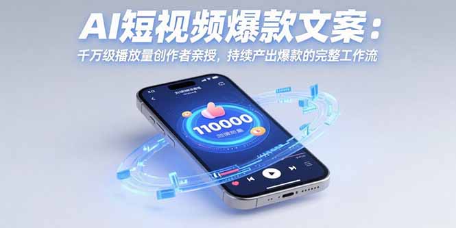 AI短视频爆款文案：千万级播放量创作者亲授，持续产出爆款的完整工作流-汇课新知资源网