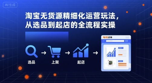 淘宝无货源精细化运营玩法，从选品到起店的全流程实操-汇课新知资源网