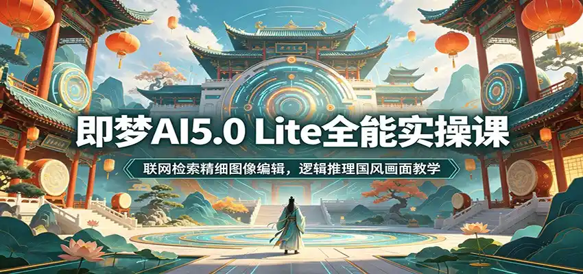 即梦AI5.0 Lite全能实操课:联网检索精细图像编辑,逻辑推理国风画面教学-汇课新知资源网