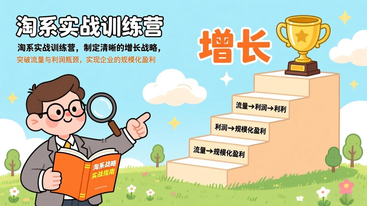 淘系实战训练营，制定清晰的增长战略，突破流量与利润瓶颈，实现企业的规模化盈利-汇课新知资源网