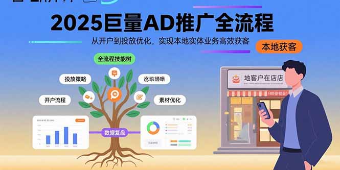 2025巨量AD推广全流程，从开户到投放优化，实现本地实体业务高效获客-汇课新知资源网