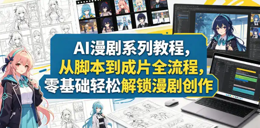 AI漫剧系列教程，从脚本到成片全流程，零基础轻松解锁漫剧创作-汇课新知资源网
