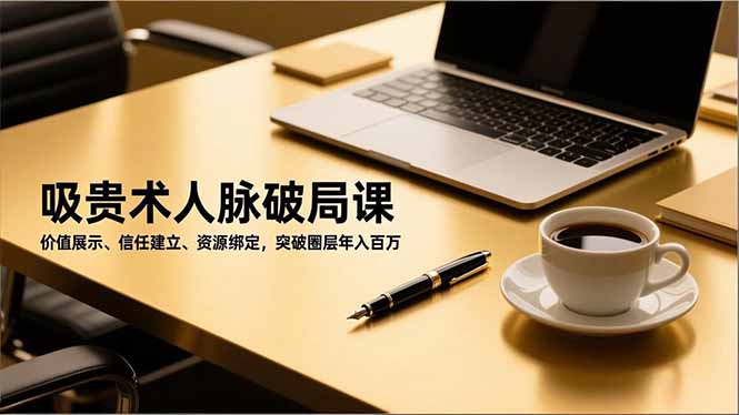 吸贵术人脉破局课，价值展示、信任建立、资源绑定，突破圈层年入百万-汇课新知资源网