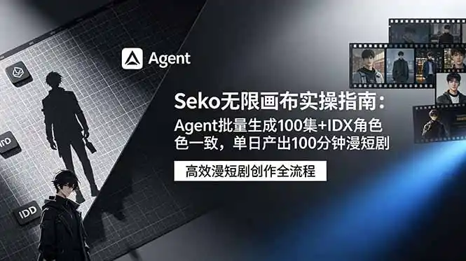 Seko无限画布实操指南:Agent批量生成100集+IDX角色一致,单日产出100分钟漫短剧-汇课新知资源网