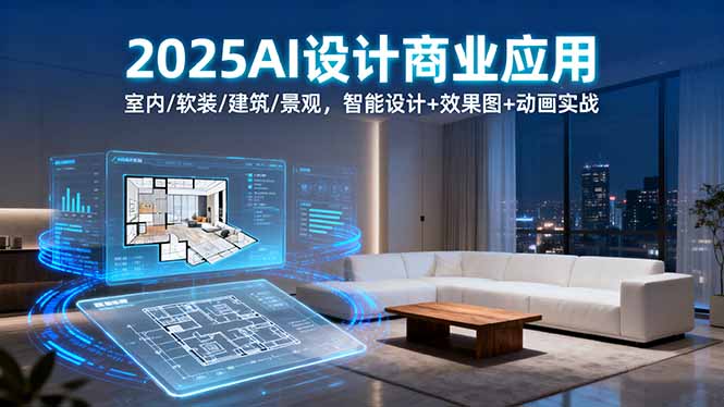 2025AI设计商业应用：室内/软装/建筑/景观，智能设计+效果图+动画实战-汇课新知资源网