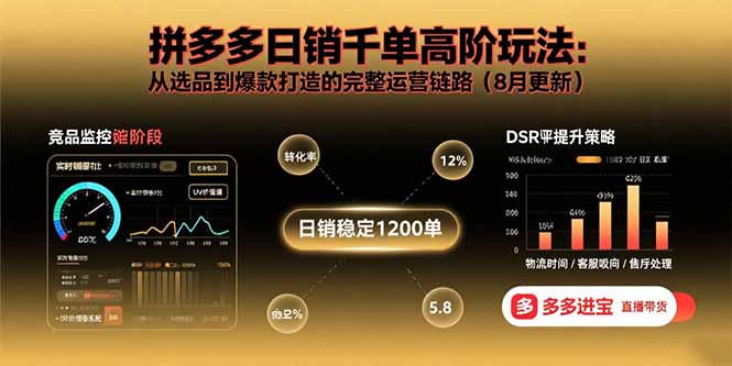 拼多多日销千单高阶玩法：从选品到爆款打造的完整运营链路(8月更新-汇课新知资源网
