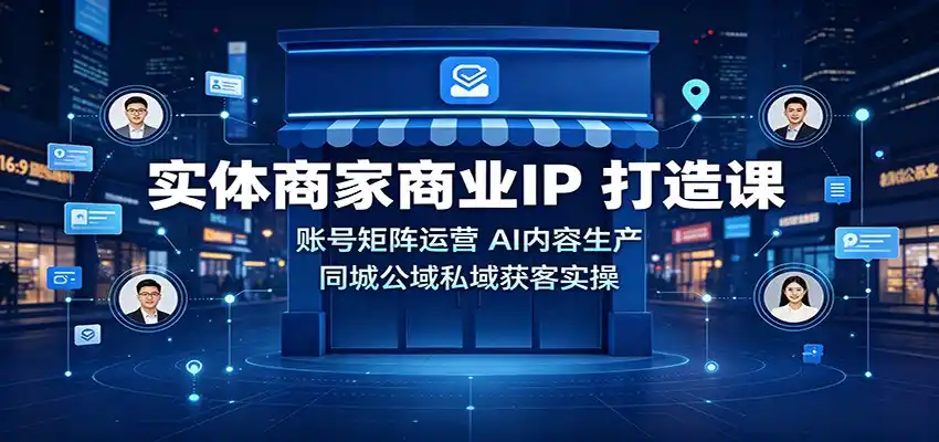 实体商家商业IP打造课：账号矩阵运营，AI内容生产，同城公域私域获客实操-汇课新知资源网